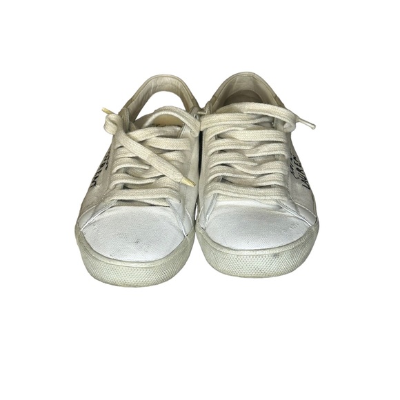 SAINT LAURENT DISTRESSED LOGO SHOES - Picture 2 of 4